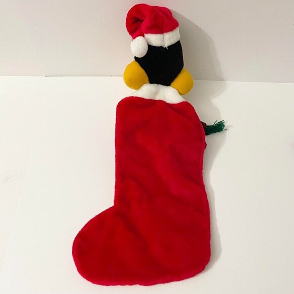 Vintage 3D Looney Tunes Daffy Duck Plush Christmas Stocking - Picture 9 of 16
